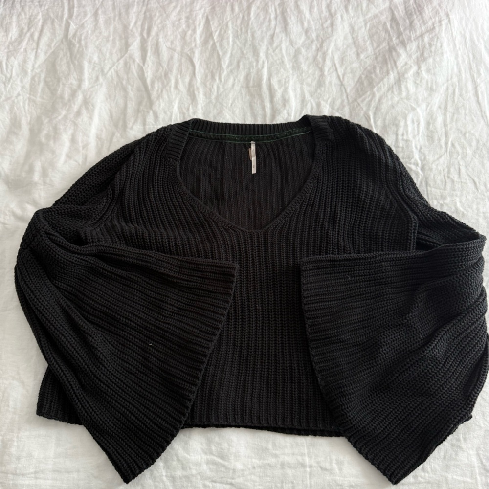Free People Black Knit Cardigan